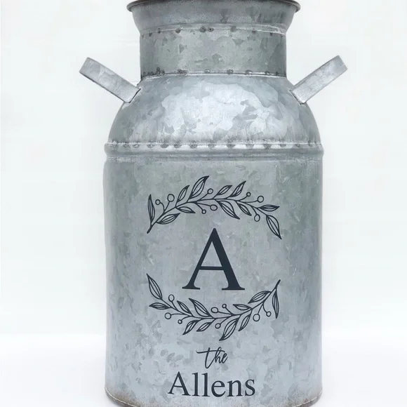 Rare Unique Vintage Style Galvanized Milk Can With American Flag 8.75” X… - Picture 12 of 13